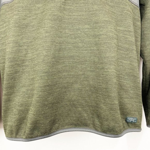 GH Bass & Co Sweater Men Large Green Pullover Henley Nylon Yoke Outdoor Coldgear - Picture 11 of 12
